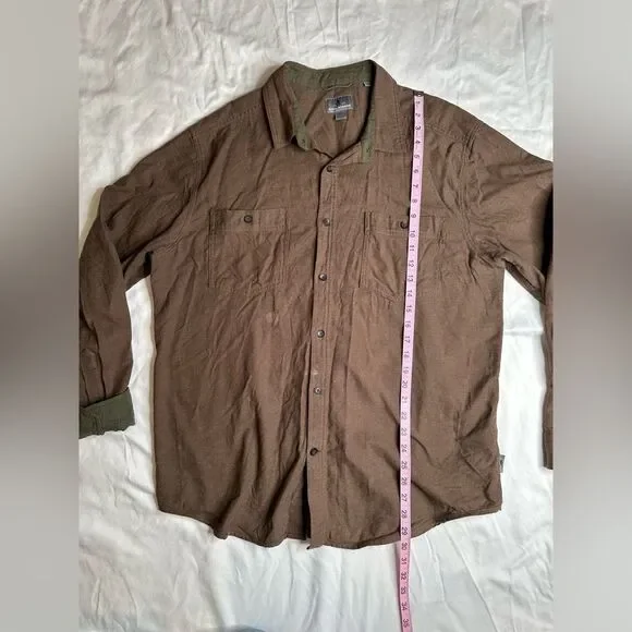 Royal Robbins XL Men’s Button-Up Shirt Rugged Outdoor Style 100% Cotton Brown - Picture 8 of 11